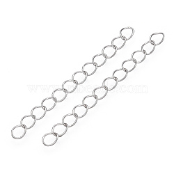 Iron Chain Extender, Curb Chains, Nickel Free, Platinum, 70mm, Link: 5~5.5x3.5~4x0.5mm(IFIN-T007-11P-NF)