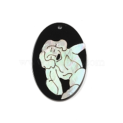 Opaque Acrylic Pendants, with Shell, Human, 34x26x2.5mm, Hole: 1.6mm(MACR-P043-I02)