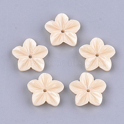 Synthetic Coral Beads, Dyed, Flower, PeachPuff, 18~19x19~20x4mm, Hole: 1.6mm(CORA-T010-09A)