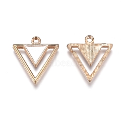 Alloy Enamel Pendants, Inverted Triangle, Golden, White, 18.5x17x2mm, Hole: 1.5mm, 10pcs/Bag(ENAM-TAC0002-01A)