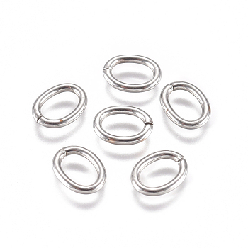 304 Stainless Steel Jump Rings, Open Jump Rings, Oval, Stainless Steel Color, 16 Gauge, 8x6x1.2mm, Inner Diameter: 5.5x3.5mm