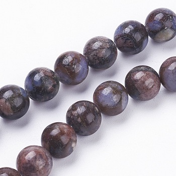 Natural Llanite Beads Strands, Round, Saddle Brown, 6mm, Hole: 1mm, about 62pcs/strand, 15.3 inch(39cm)