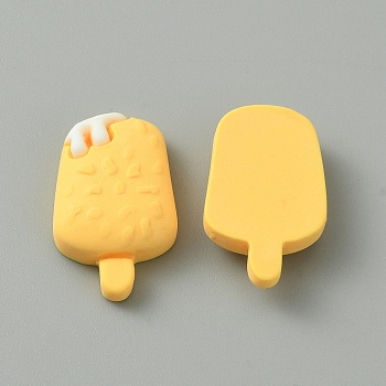 Opaque Resin Imitation Food Cabochons, Ice Pop, Gold, 24x15x6mm