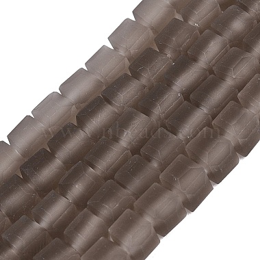 brins de perles de verre d&eacute;poli transparent(GLAA-N072-01A-A18)-1