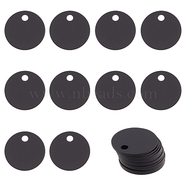 Black Flat Round Aluminum Pendants