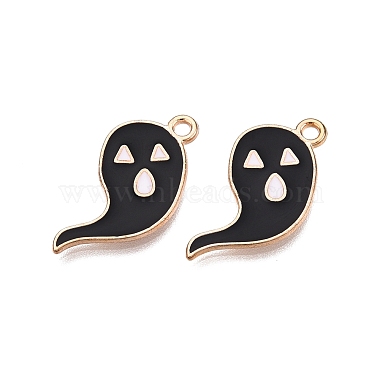 Light Gold Black Ghost Alloy+Enamel Pendants