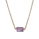 Natural Amethyst/Rose Quartz/Tiger Eye/Amazonite/Sodalite Faceted Column Pendant Necklaces(NJEW-JN05133-02)-4