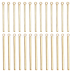 24Pcs 2 Styles 304 Stainless Steel Pendants, Bar, Golden, 33~43x1.5~2x1.5~2mm, Hole: 1.8~2mm, 12pcs/style(STAS-NB0001-11)