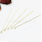 Brass Eye Pins, Cadmium Free & Lead Free, Golden, 43x0.8mm(KK-E719-76G)