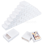 40Pcs Foldable Paper Drawer Boxes, Sliding Gift Boxes, for Christmas wrappping Gift, Party, Wedding, Rectangle, White, 12.8x11x4.3cm(CON-BC0007-53B)
