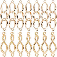 20Pcs 2 Styles Brass Connector Charms, Twist Oval & Infinity, Real 18K Gold Plated, 21~29x6~6.5x1~3.5mm, 10pcs/style(KK-BBC0003-35)