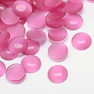 Cat Eye Cabochons, Half Round, Hot Pink, 6x2mm(CE-J002-6mm-08)