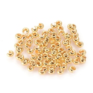Iron Crimp Beads Covers, Cadmium Free & Lead Free, Golden Color, Size: About 3mm In Diameter, Hole: 1.2~1.5mm(IFIN-H028-G)