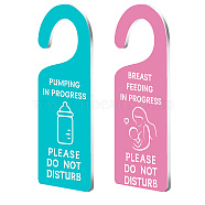 Acrylic Notice Door Hanger Sign, Public Warning Sign, Please Wash Your Hands, Word, 240x90x5mm, 2pcs/set(AJEW-WH0501-015)