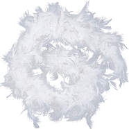 Turkey Feathers Fluff Boa for Dancing, Wedding, Crafting Party Dress Up, Halloween Costume Decoration, Dyed, White, 210x15.5~21cm(FIND-WH0126-125B)