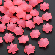 Imitation Jelly Acrylic Beads, Faceted, Snowflake, Hot Pink, 15x14x6mm, Hole: 1.6mm, about 970pcs/500g(MACR-S373-92-E09)