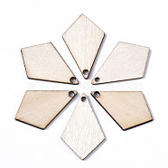 Unfinished Natural Poplar Wood Pendants, Laser Cut Wood Shapes, Undyed, Kite, Antique White, 24x15.5x1.5mm, Hole: 1.6mm(WOOD-S045-112)