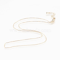 Brass Chain Necklaces, Lead Free & Cadmium Free & Nickel Free, Long-Lasting Plated, Golden, 16.92 inch(43cm), 0.6mm(NJEW-P222-05G)