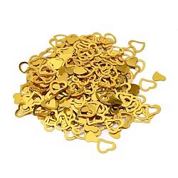 Heart Shape Confetti, for Bridal Shower Decor, Wedding Table Decor, Baby Shower, Valentines Day, Gold, 12.5x14x0.4mm and 9x10.5x0.4mm, about 600~700pcs/bag(DIY-L039-K07)