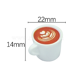 Resin Miniature Coffee Cup Ornaments, Micro Landscape Home Dollhouse Accessories, Pretending Prop Decorations, Chocolate, 14x22mm(PW-WG14105-02)