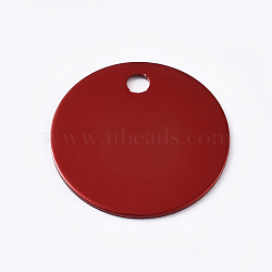 Aluminum Pendants, Blank Tags, Flat Round, Red, 25x1mm, Hole: 3mm(ALUM-WH0009-01G)