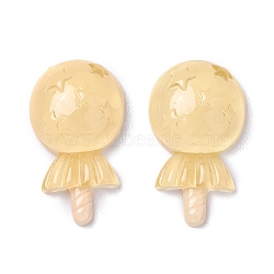 Resin Cabochons, Lollipop with Star, Light Khaki, 27.5x16x8mm(CRES-J045-10A)