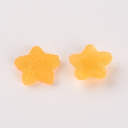 Resin Cabochons Accessories, Imitation Berry Candy, Star, Orange, 17x18x6mm(RESI-TAC0007-13B)