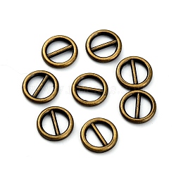 Alloy Slide Buckles, Flat Round, Antique Bronze, 8x1mm(DIY-WH0304-291AB)