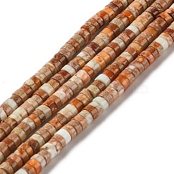 Natural Imperial Jasper Beads Strands, Dyed, Disc, Heishi Beads, Peru, 4~4.5x1.5~3mm, Hole: 1.5mm, about 164~172pcs/strand, 15.75''~16.54''(40~42cm)(G-Q171-A01-01F)