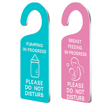 Acrylic Notice Door Hanger Sign, Public Warning Sign, Please Wash Your Hands, Word, 240x90x5mm, 2pcs/set