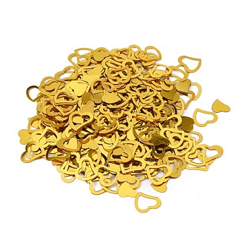 Heart Shape Confetti, for Bridal Shower Decor, Wedding Table Decor, Baby Shower, Valentines Day, Gold, 12.5x14x0.4mm and 9x10.5x0.4mm, about 600~700pcs/bag
