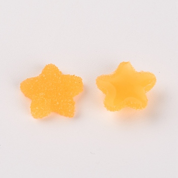 Resin Cabochons Accessories, Imitation Berry Candy, Star, Orange, 17x18x6mm