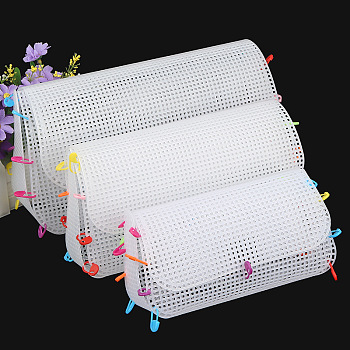 DIY Rectangle-shaped Plastic Mesh Canvas Sheet, for Knitting Bag Crochet Projects Accessories, White, 505x530x1.5mm