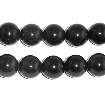 Natural Obsidian Bead Strands, Round, 8mm, Hole: 1mm, about 15.5 inch, 50pcs/strand