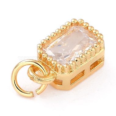 Real 18K Gold Plated Brass Inlaid Cubic Zirconia Charms(X-ZIRC-L100-075G-03)-4
