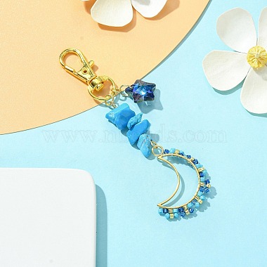 Moon Glass Seed Pendant Decorations(HJEW-MZ00065-03)-2