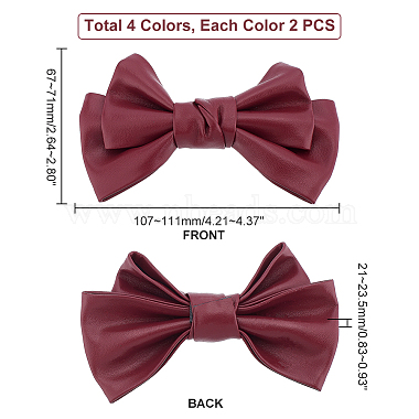 Pandahall Elite 8 pcs 4 couleurs accessoires nœud papillon en simili cuir(DIY-PH0013-38)-2
