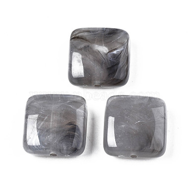 Gray Square Acrylic Beads