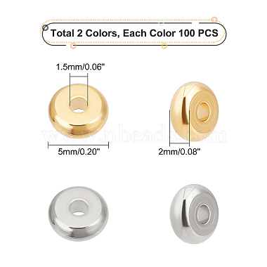 dicosmétique 200pcs 2 couleurs 304 perles intercalaires en acier inoxydable(STAS-DC0005-66)-5