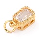 Real 18K Gold Plated Brass Inlaid Cubic Zirconia Charms(X-ZIRC-L100-075G-03)-4