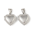 316 Stainless Steel Locket Pendants, with 304 Stainless Steel Snap on Bails Stainless Steel Photo Frame Charms, Heart Charms, Stainless Steel Color, 23.5x21.5x6mm, Hole: 9x4.5mm, Inner Diameter: 14x14.5mm(STAS-K321-25P)