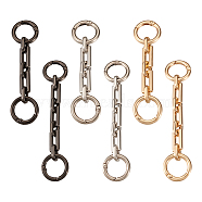 Mega Pet 6Pcs 6 Style Zinc Alloy Bag Extender Cable Chains, with Spring Ring Clasps, Bag Replacement Accessoies, Mixed Color, 1pc/style(FIND-MP0001-02)