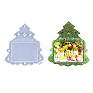 DIY Food Grade Silicone Christmas Theme Photo Frame Pendant Molds, Resin Casting Molds, for UV Resin, Epoxy Resin Craft Making, Tree, 185x176x10mm, Inner Diameter: 80x116mm(XMAS-PW0001-051B)