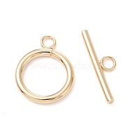 304 Stainless Steel Toggle Clasps, Real 18K Gold Plated, Ring: 23x18x2.5mm, Hole: 3mm, Bar: 25x7.5x2.5mm, Hole: 3mm(STAS-H380-03G-A)