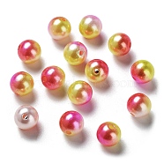 Rainbow ABS Plastic Imitation Pearl Beads, Gradient Mermaid Pearl Beads, Round, FireBrick, 5x4.5mm, Hole: 1.4mm, about 9000pcs/500g(OACR-Q174-5mm-17)