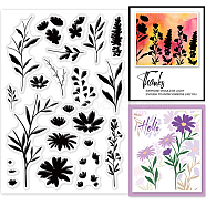PVC Plastic Stamps, for DIY Scrapbooking, Photo Album Decorative, Cards Making, Stamp Sheets, Floral Pattern, 16x11x0.3cm(DIY-WH0167-57-0258)