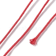 Polyester Twisted Cord, Round, for DIY Jewelry Making, FireBrick, 1mm, about 49.21 Yards(45m)/Roll(OCOR-G015-01A-11)