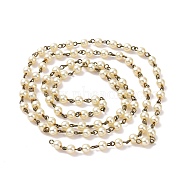 Handmade Round Glass Pearl Beads Chains for Necklaces Bracelets Making, with Antique Bronze Iron Eye Pin, Unwelded, Lemon Chiffon, 39.3 inch, Bead: 6mm(AJEW-JB00035-07)