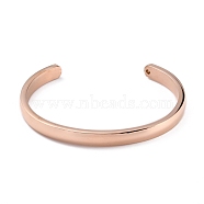 Ion Plating(IP) 304 Stainless Steel Cuff Bangles, Rose Gold, Inner Diameter: 1-3/4 ~2-3/8 inch(4.3~6cm)(STAS-C023-03RG)