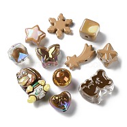 Mixed Style Acrylic Beads, Mixed Shape, Brown, 14~30x13.5~20x4~16mm, Hole: 1.8~3.5mm, about 219pcs/500g(MACR-K351-16A)